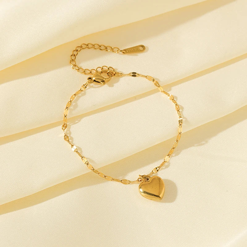 Heart Love 18K Gold Plated Stainless Steel