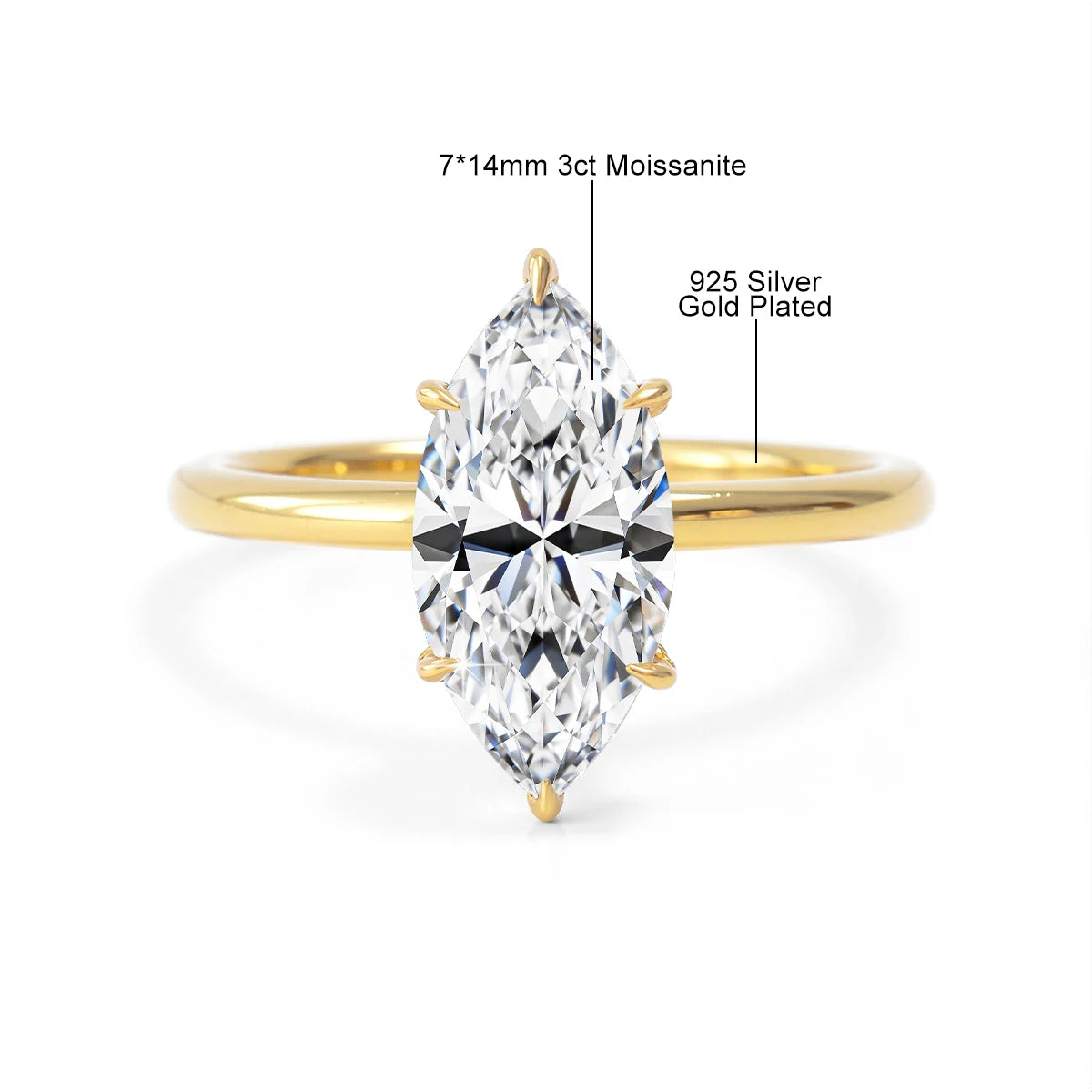 3 Carat Oval Cut Moissanite Ring