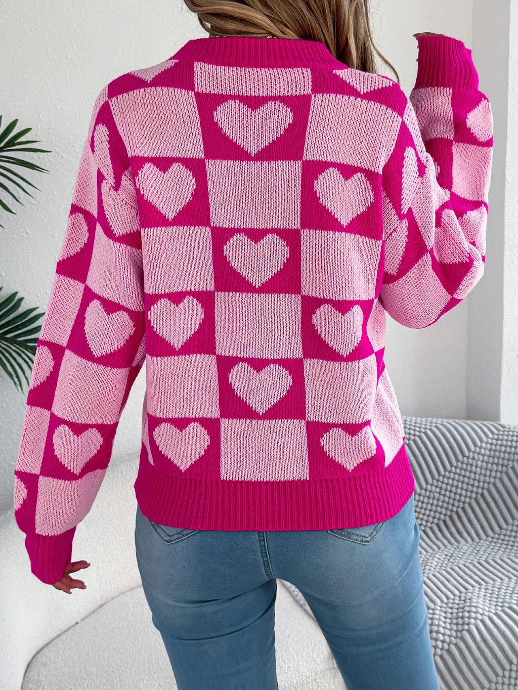 Valentine’s Day Heart Lantern Sleeve Sweater