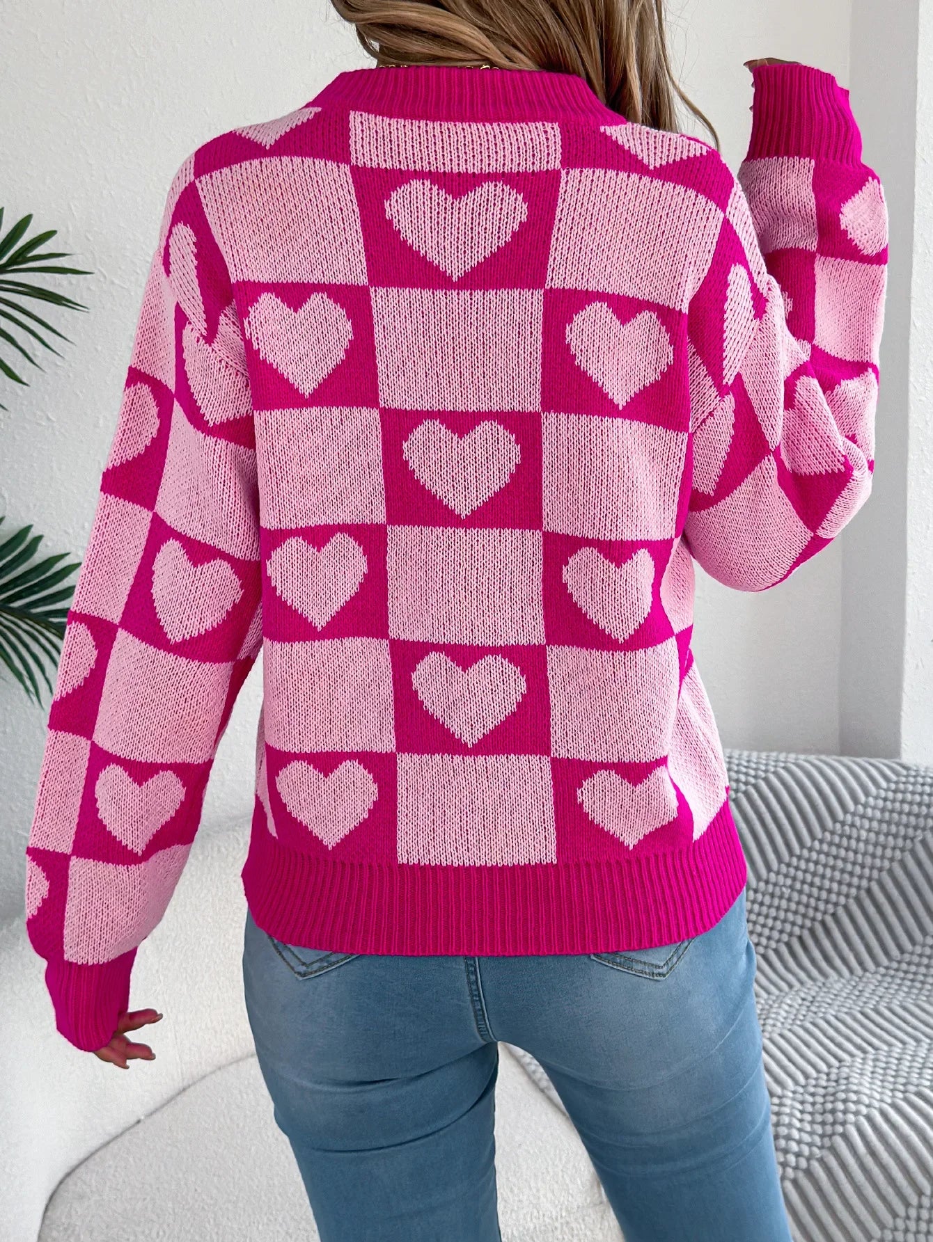 Valentine’s Day Heart Lantern Sleeve Sweater