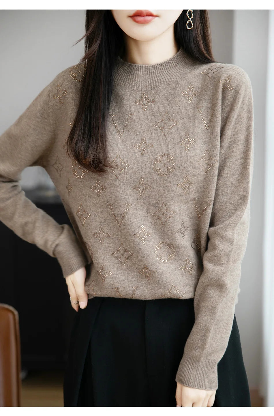 Women’s Fine Knit Half Turtleneck Sweater – Elegant Casual Style
