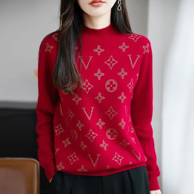 Women’s Fine Knit Half Turtleneck Sweater – Elegant Casual Style