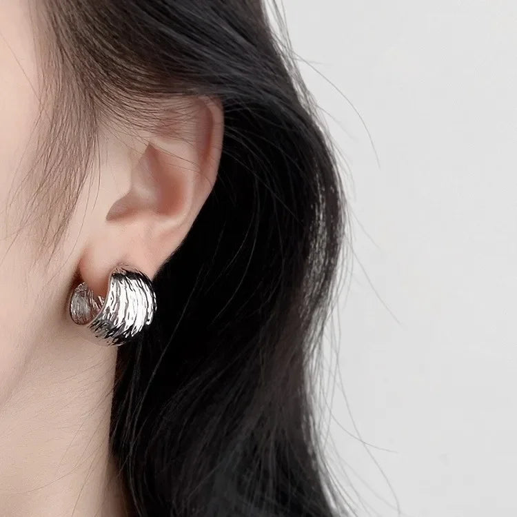 Minimalist Gold-Tone Folded Earrings
