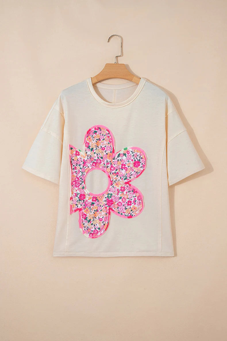 Floral Patchwork Loose Fit T-shirt