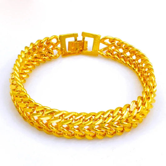 24K Gold Tank Flat Whip Bracelet