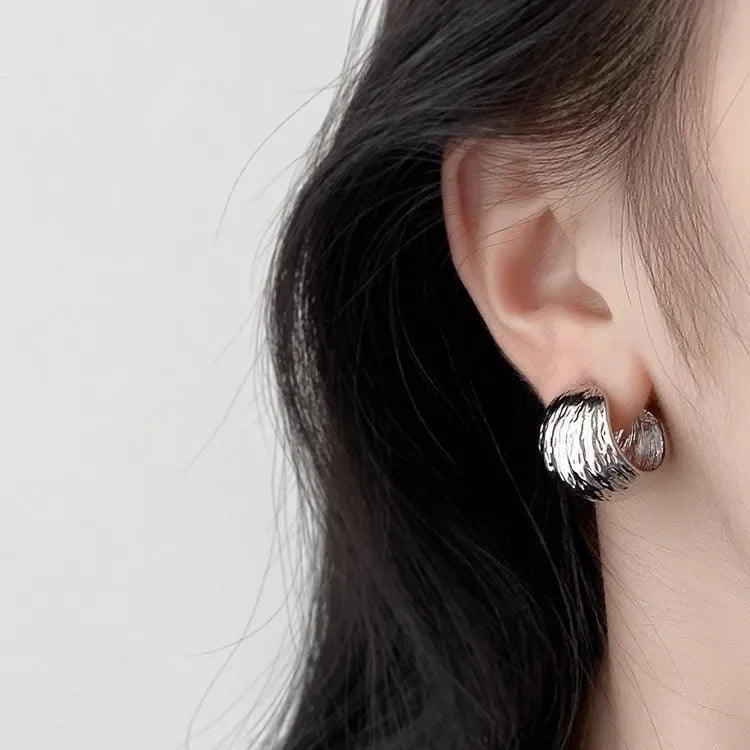 Minimalist Gold-Tone Folded Earrings