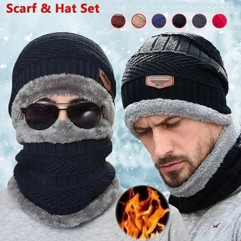 Warm Fleece Scarf Beanie