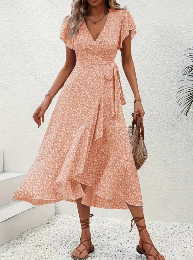 Women's Floral Print Wrap Dress