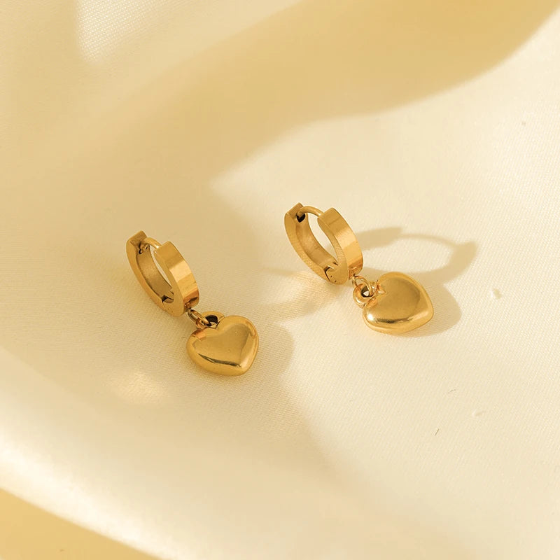 Heart Love 18K Gold Plated Stainless Steel
