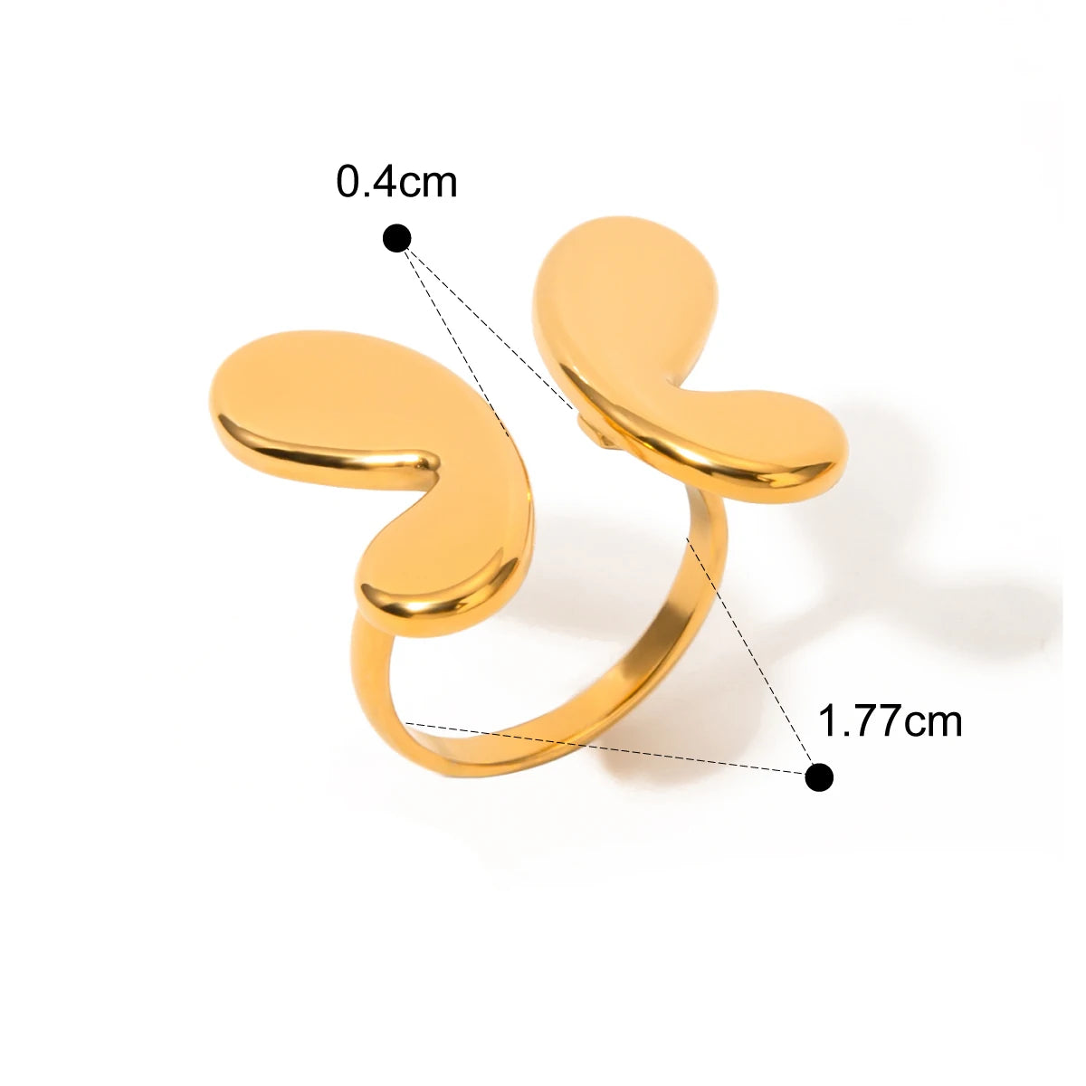 Butterfly Charm Open Ring Vintage Stainless Steel Jewelry