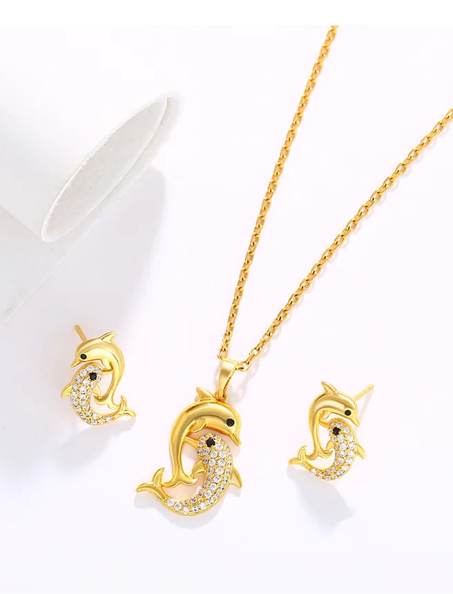 Elegant Gold-Plated Dolphin Vintage