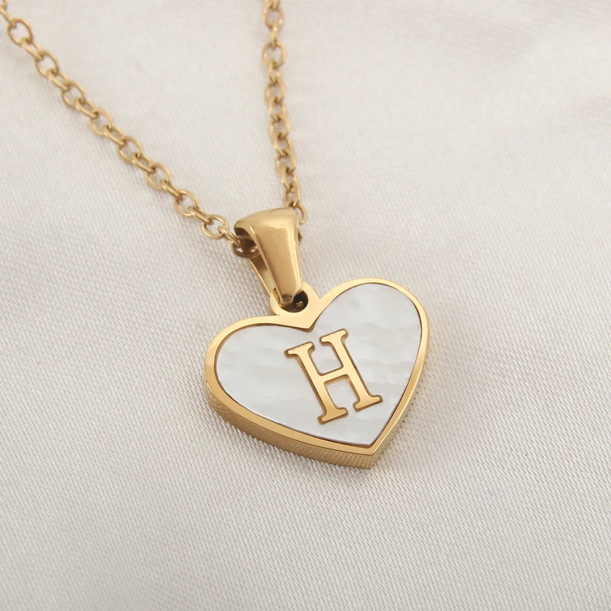 Gold Plated Initial Necklace Stainless Steel
