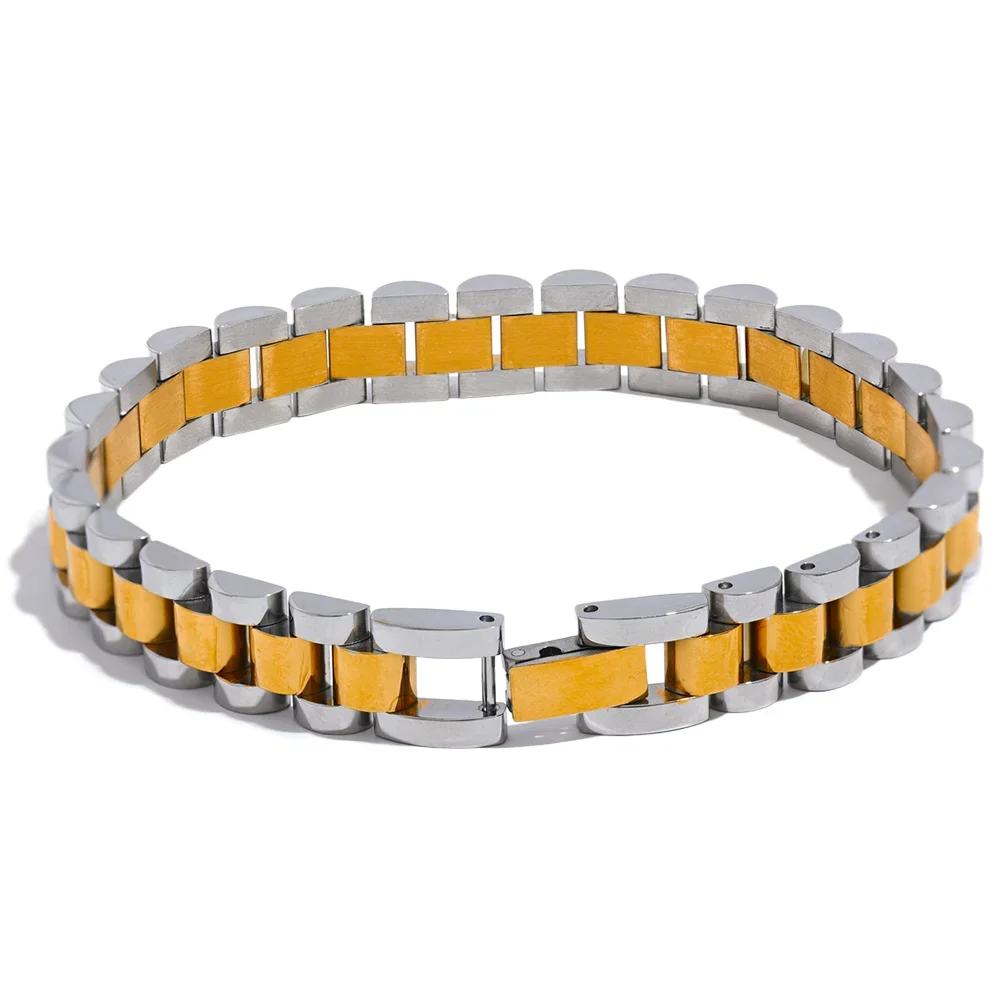 Vintage Gold Plated Stainless Steel Chain Bracelet Waterproof