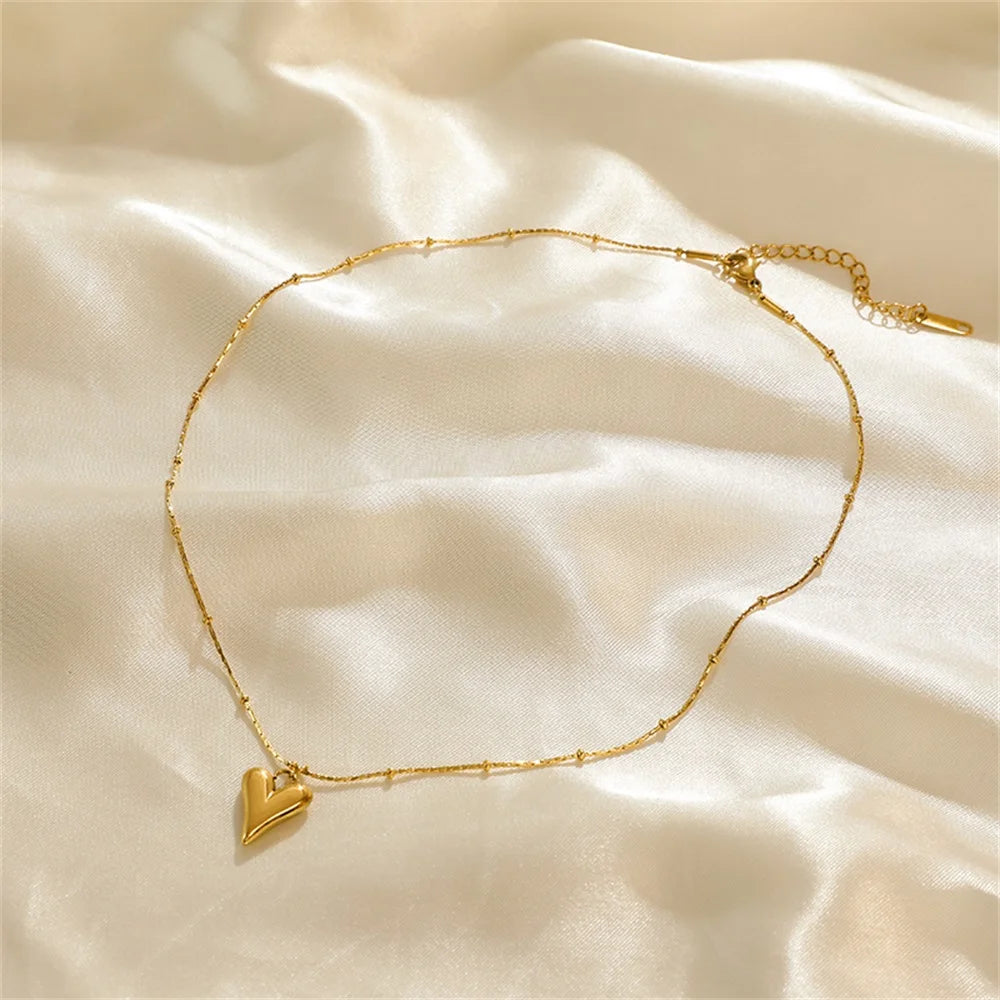 Heart Love 18K Gold Plated Stainless Steel