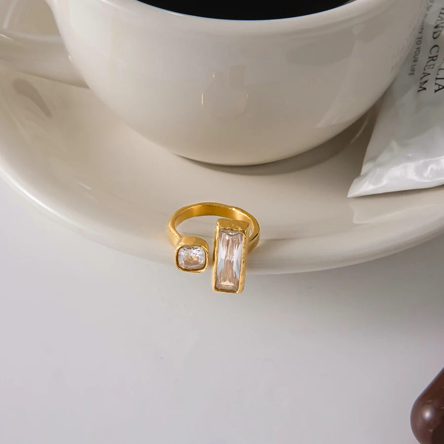 Gold Plated 18K Geometric Ring