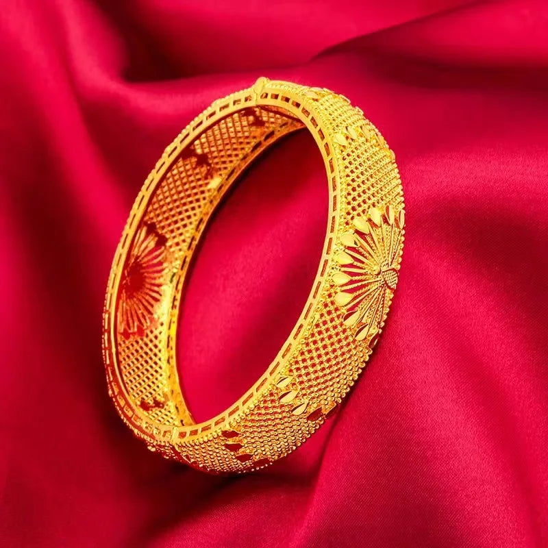 24K Gold Peacock Bracelet Magnetic Detachable Design
