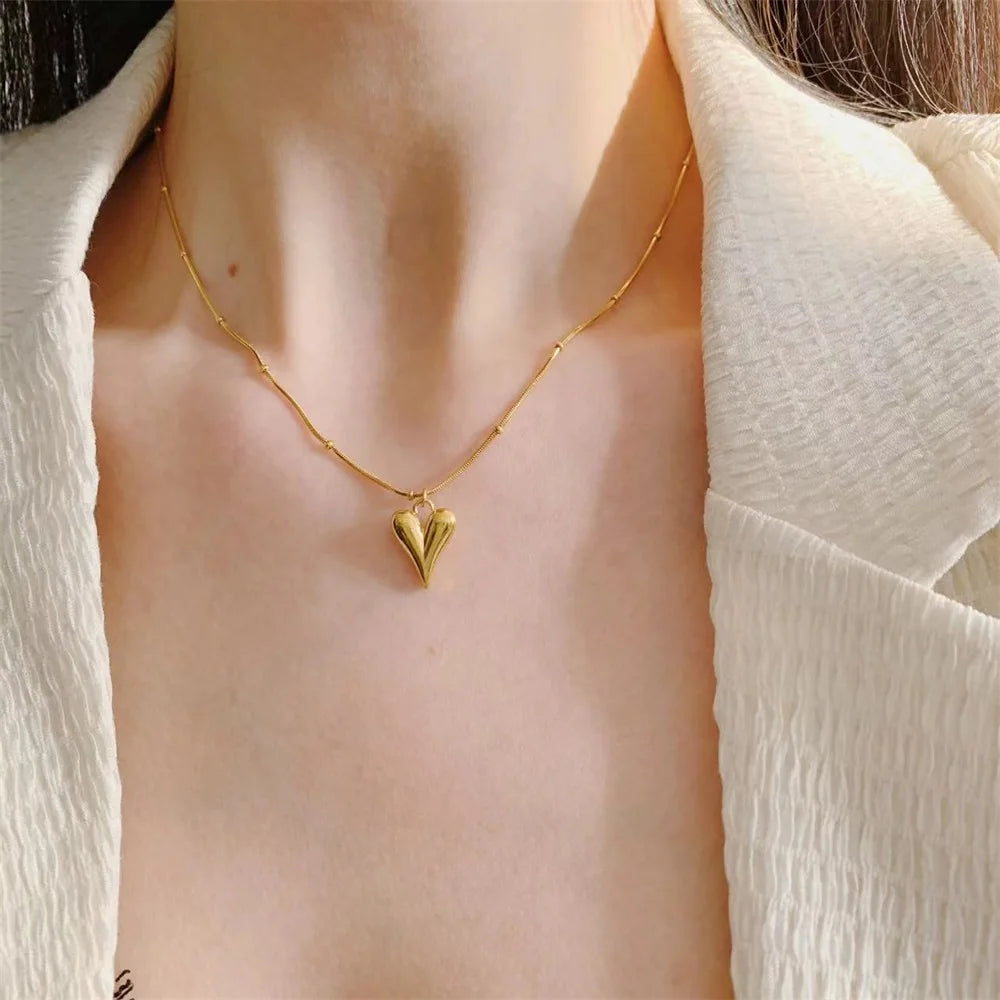 Heart Love 18K Gold Plated Stainless Steel