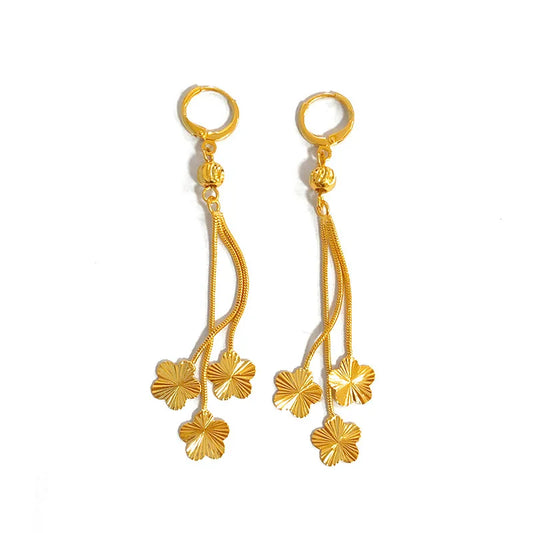 18K Gold Tassel Drop Earrings
