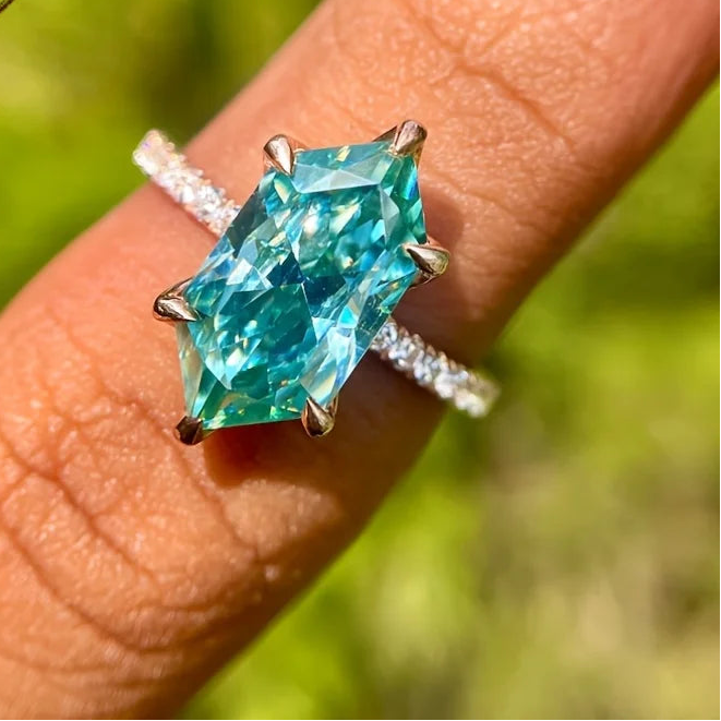 14K Gold Plated Blue Green Marquise Vintage Ring