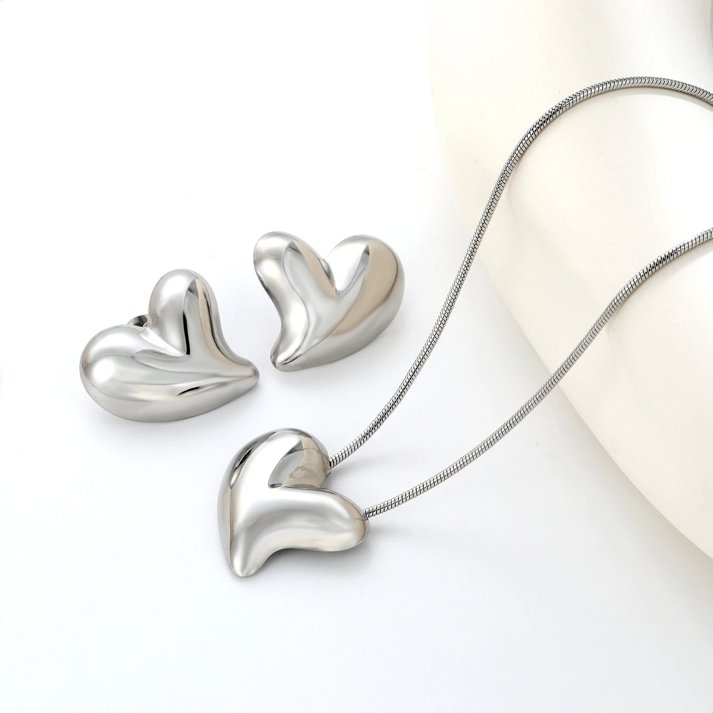 Heart Clover Crystal Water Drop Vintage Jewelry Set