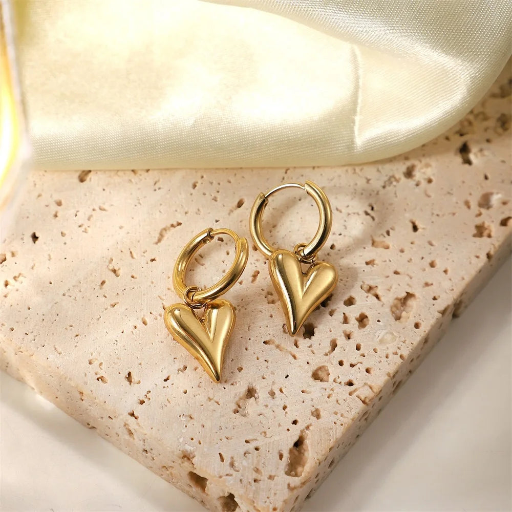 Heart Love 18K Gold Plated Stainless Steel