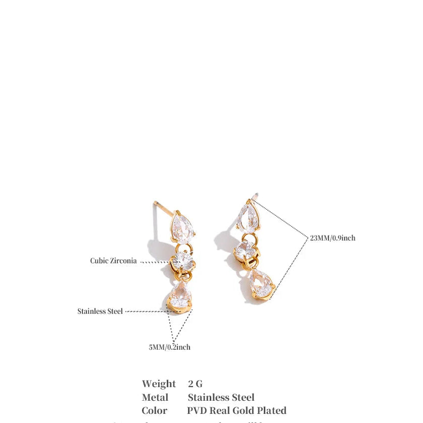 18K Gold Plated Chain Drop Stainless Steel