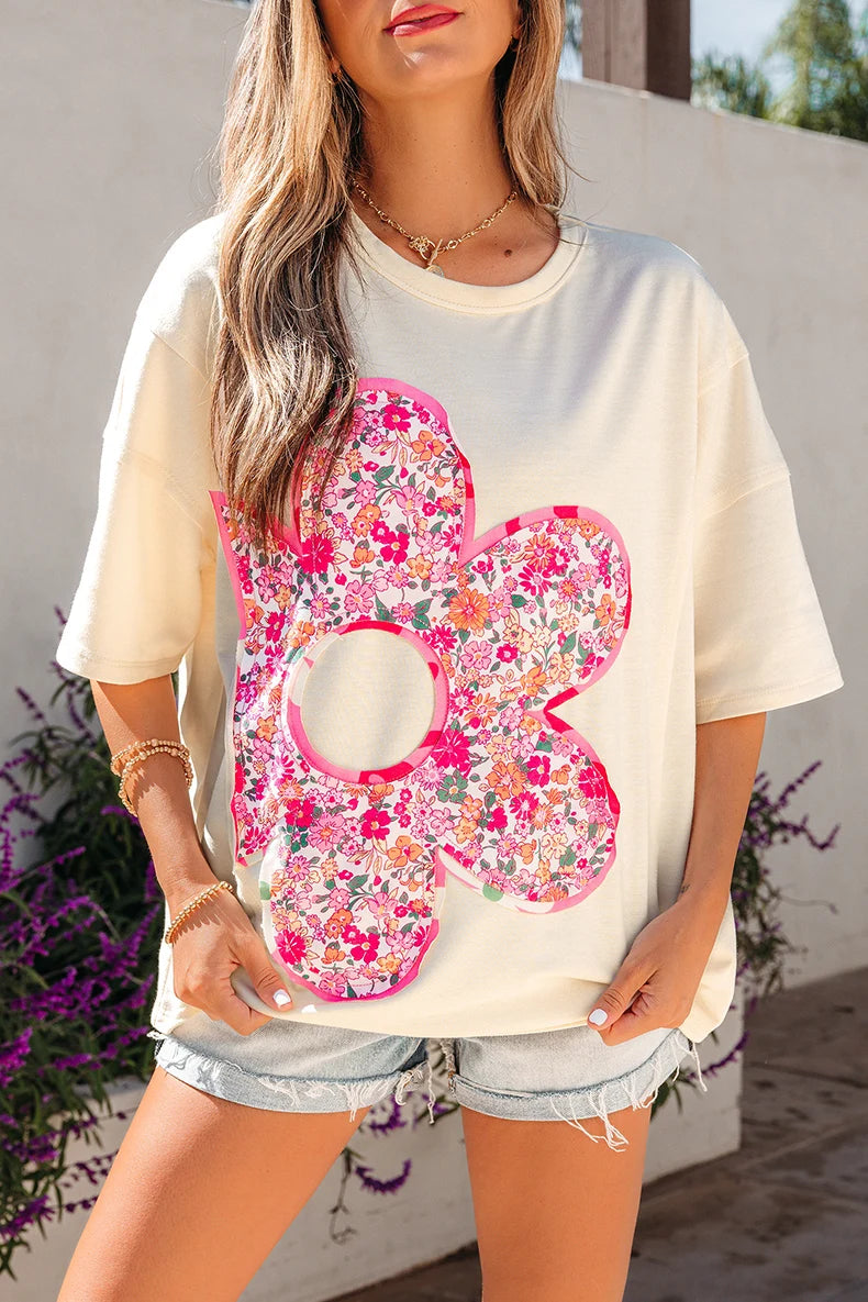 Floral Patchwork Loose Fit T-shirt