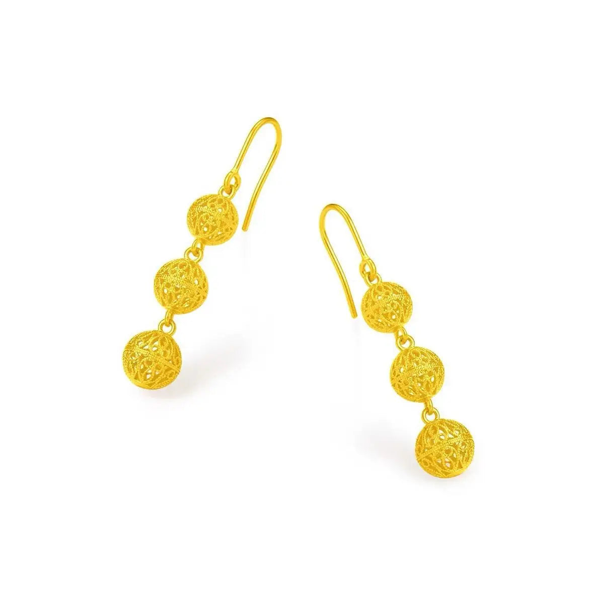 24K Gold Vintage Drop Romantic Earrings