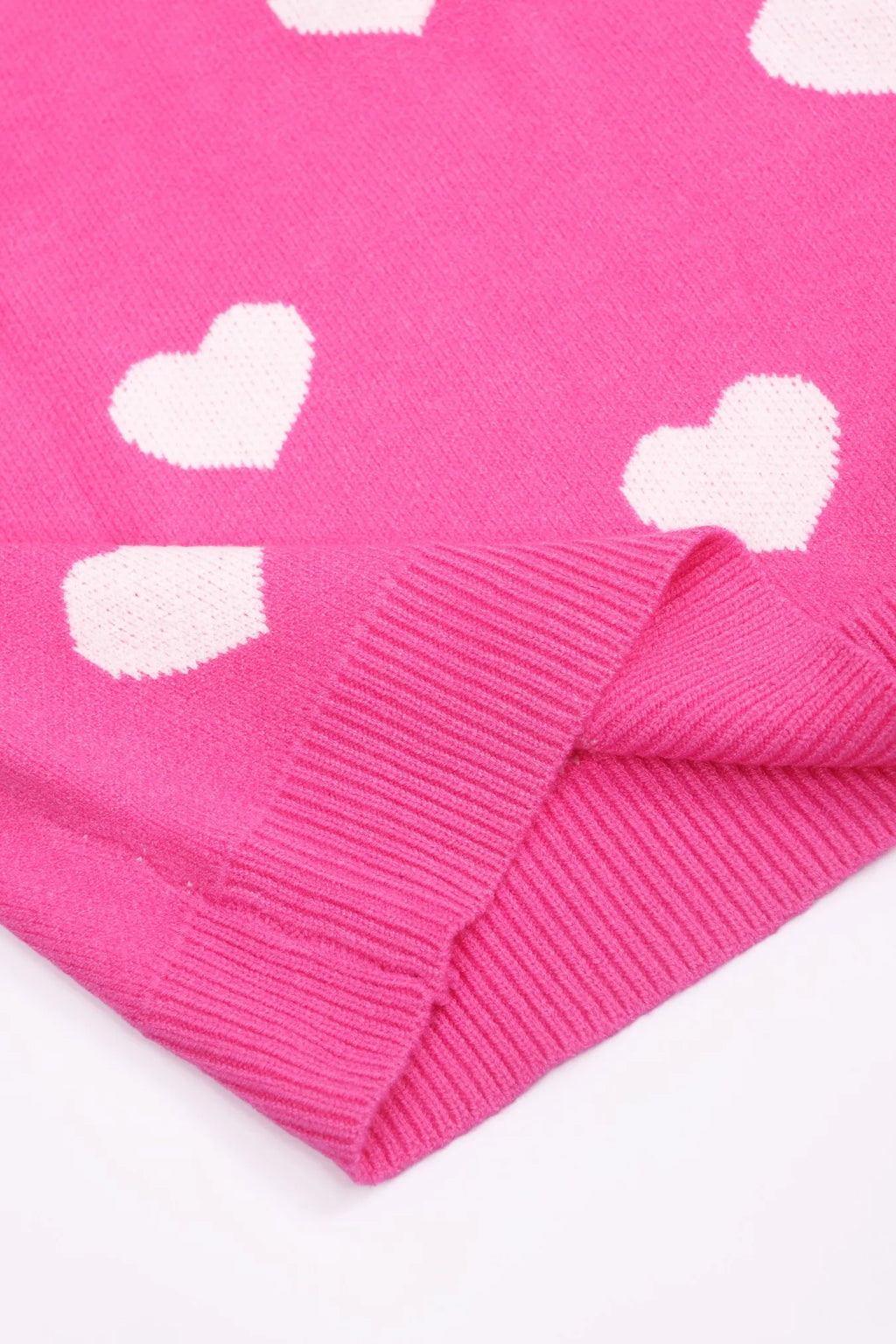 Hot Pink Oversized Heart Knit Sweater