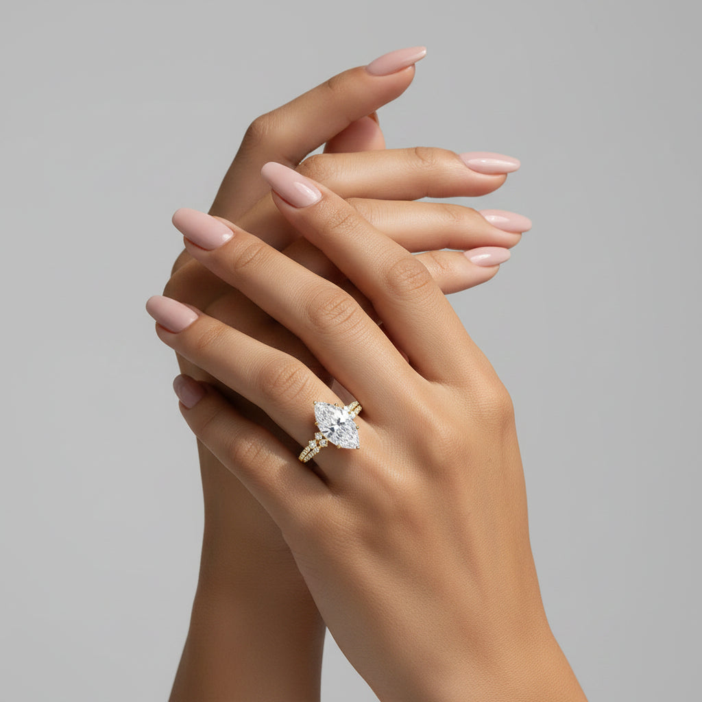 3CT Gold Moissanite Ring
