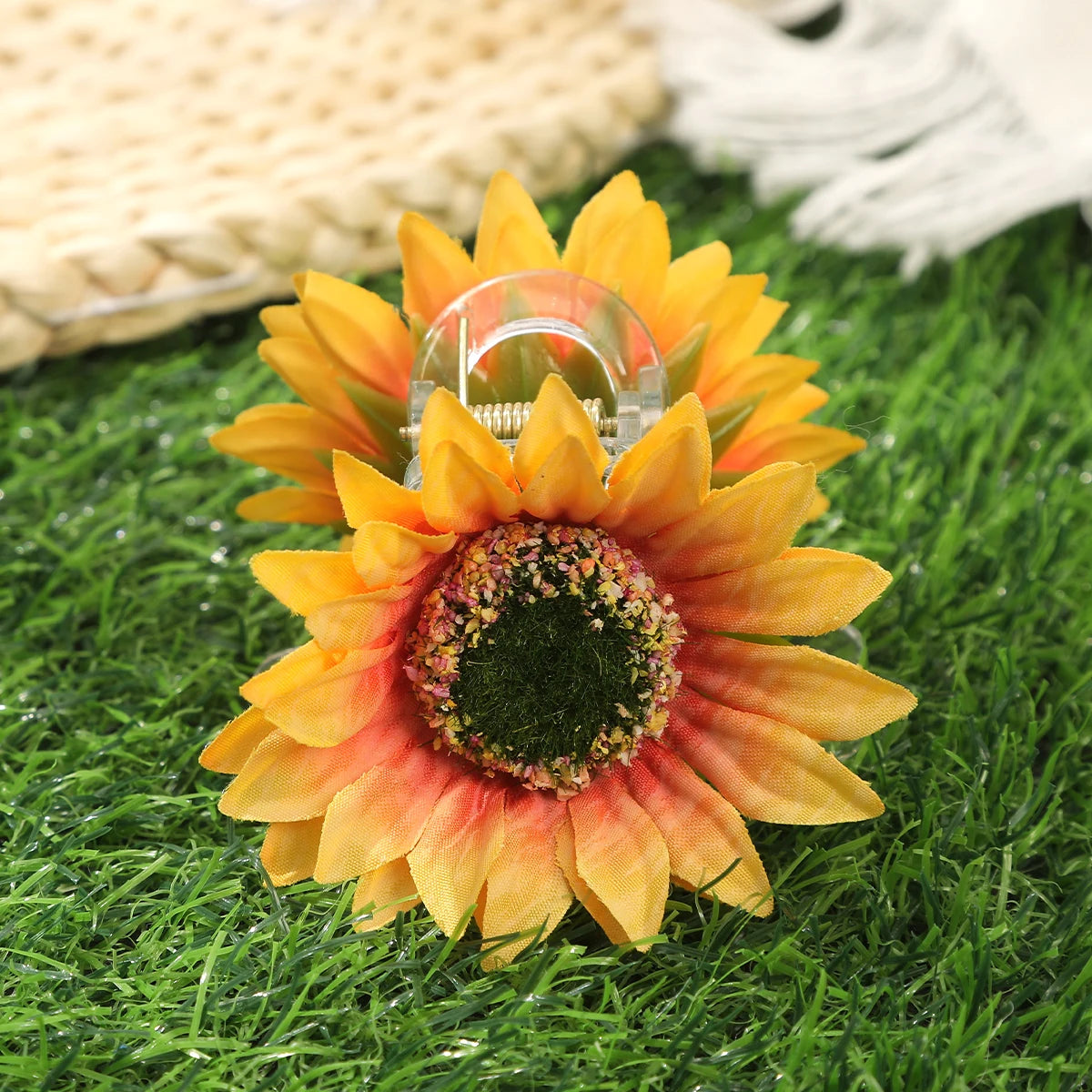 Sunflower hair clip
