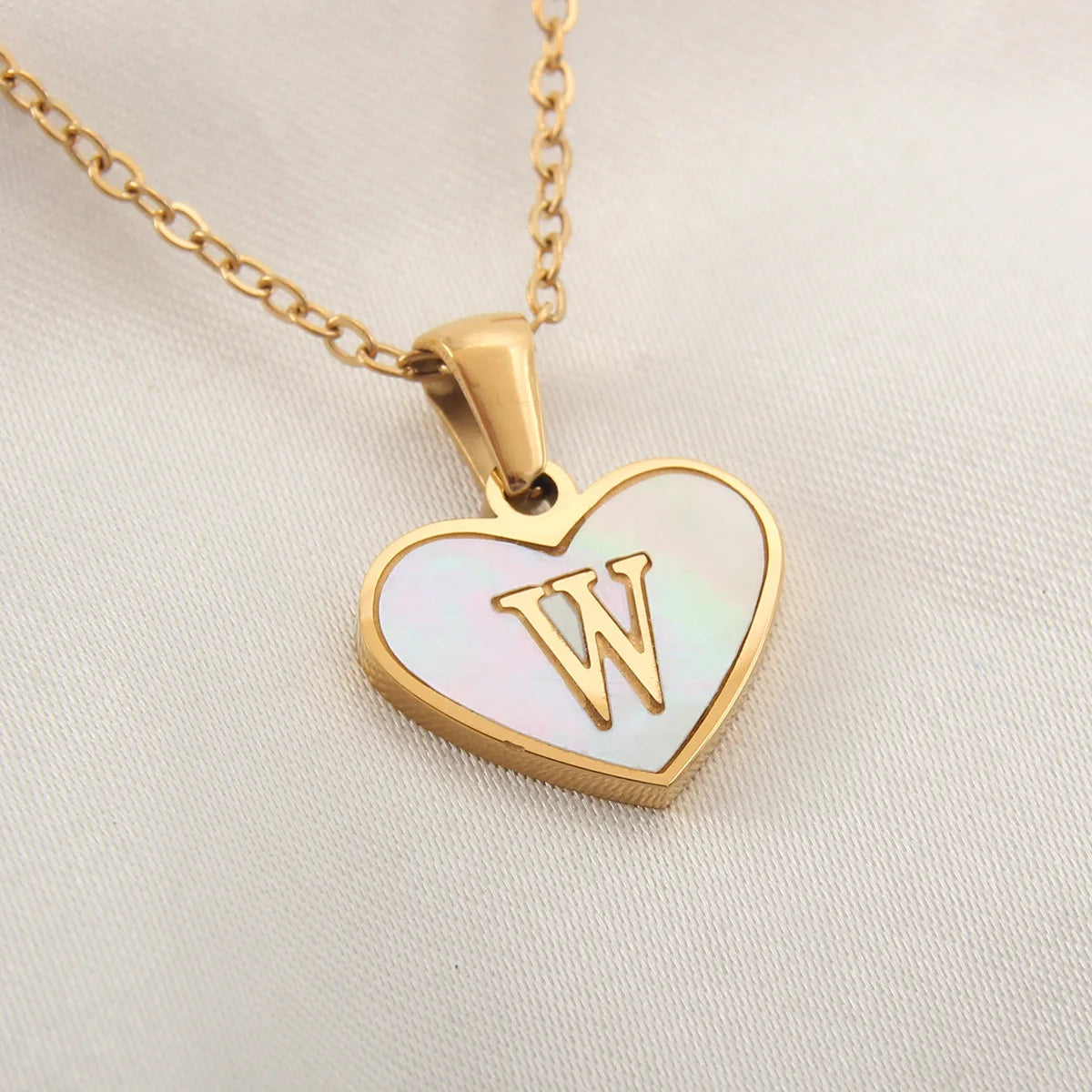 Gold Plated Initial Necklace Stainless Steel