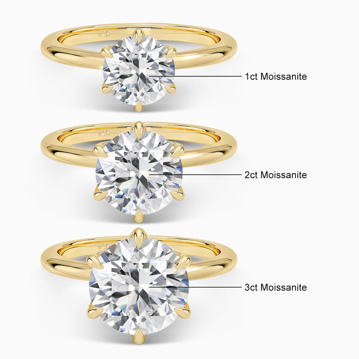 14K AU585 Gold Moissanite Ring