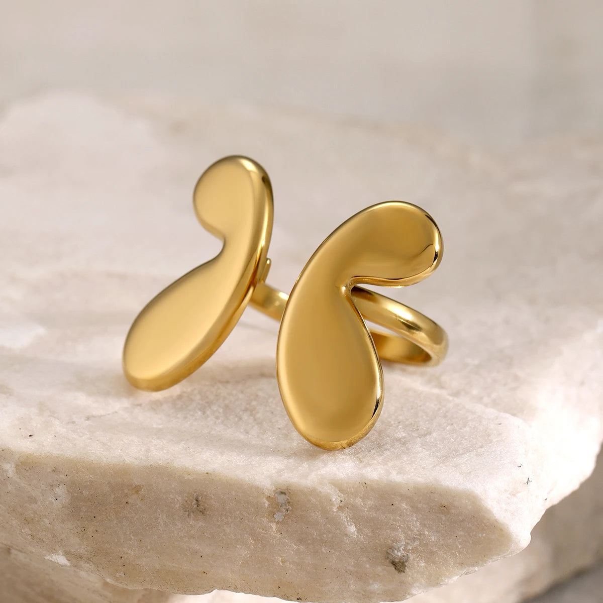 Butterfly Charm Open Ring Vintage Stainless Steel Jewelry