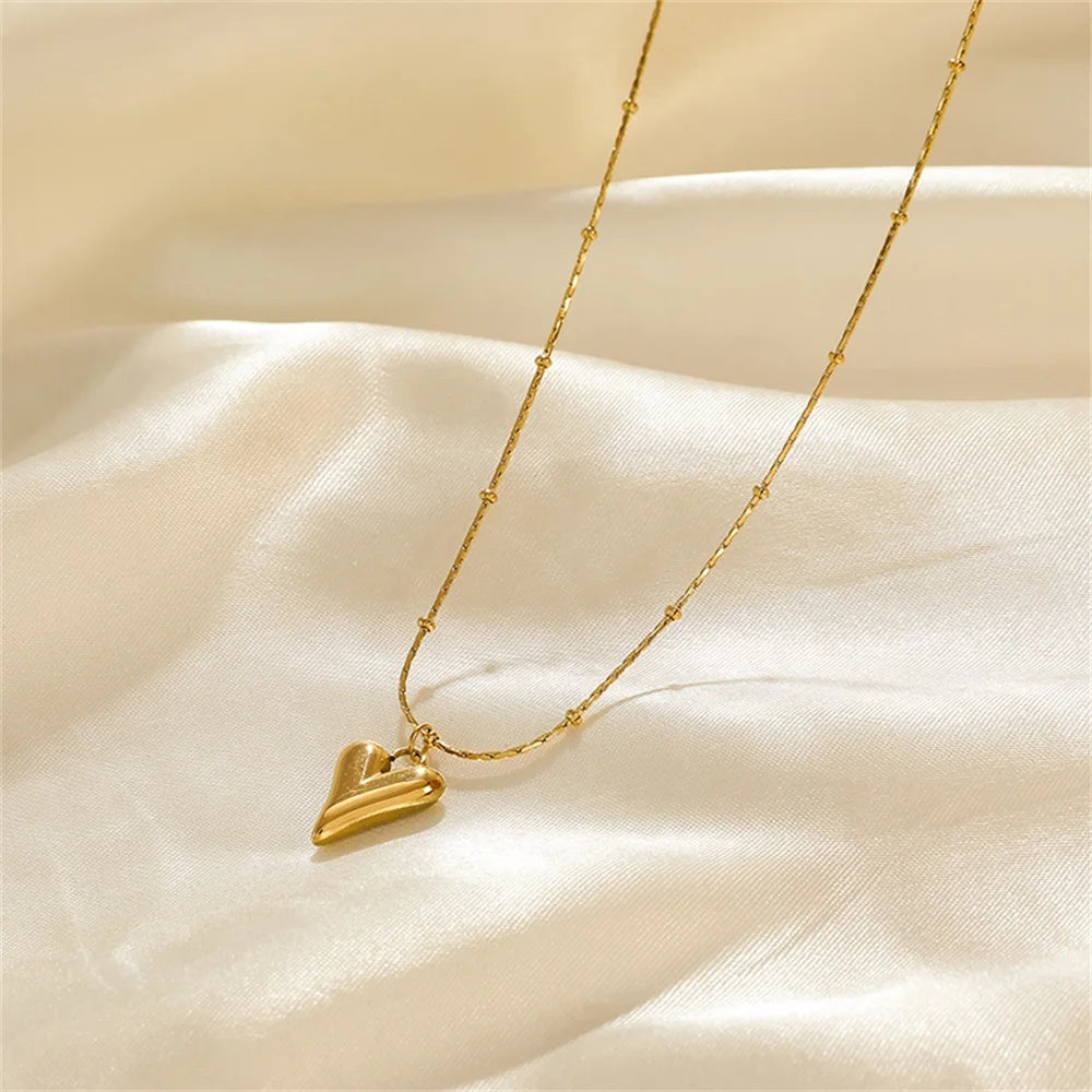 Heart Love 18K Gold Plated Stainless Steel