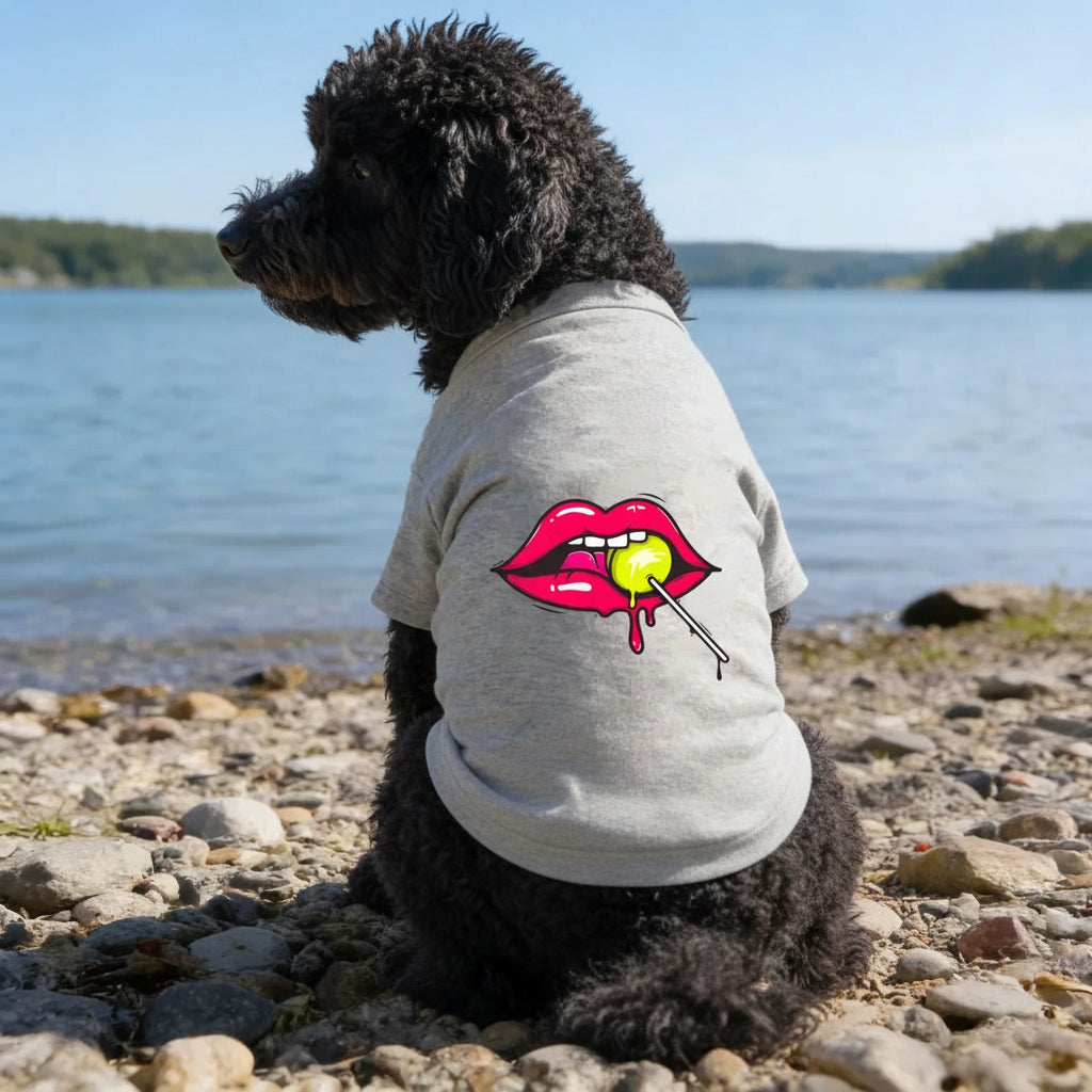 Lollipop & Lip Print Dog T-Shirt