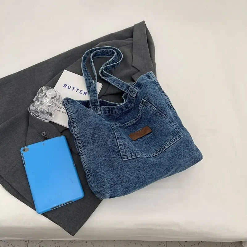 Denim Large Capacity Everyday Handbag