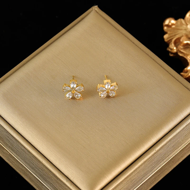 Flower Stainless Steel Vintage Jewelry Set