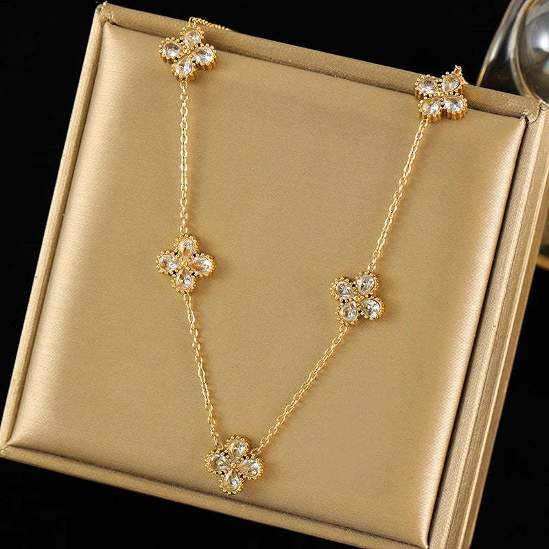Flower Stainless Steel Vintage Jewelry Set