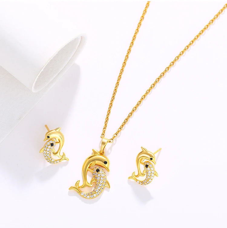 Elegant Gold-Plated Dolphin Vintage