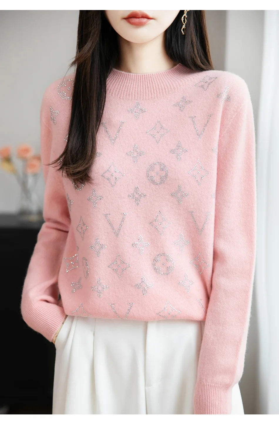 Women’s Fine Knit Half Turtleneck Sweater – Elegant Casual Style