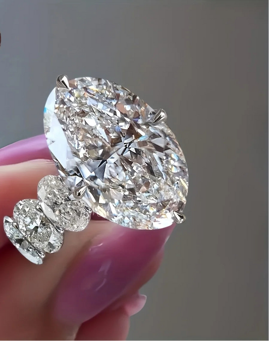 Hidden Halo Vintage 925 Silver  Wide Band