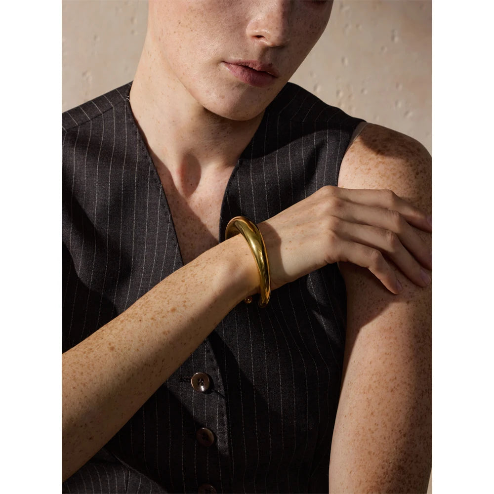 Gold Chunky Cuff  Vintage Bangle
