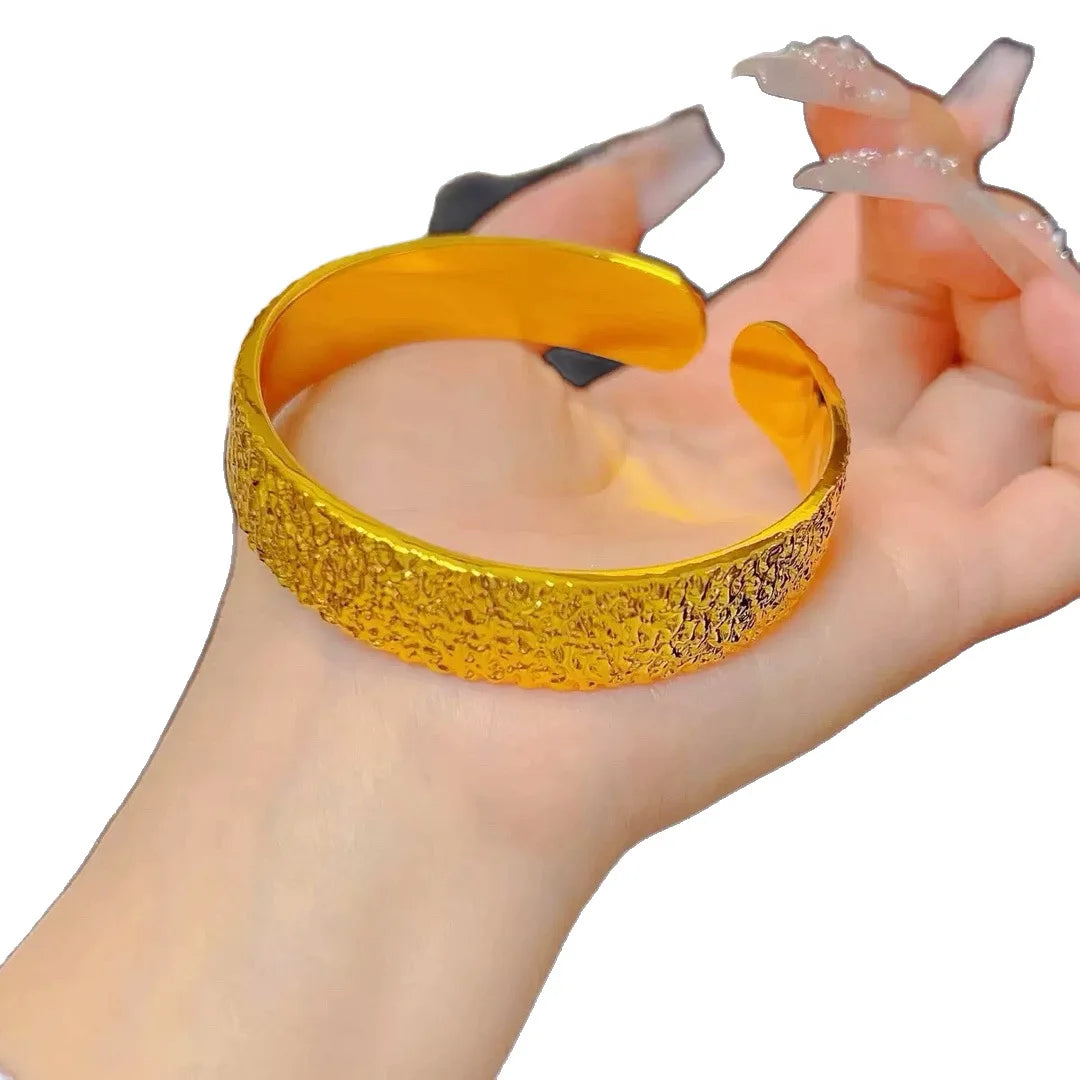 24K High-Purity Gold Vintage Luxury Bangle