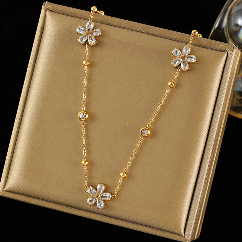 Flower Stainless Steel Vintage Jewelry Set