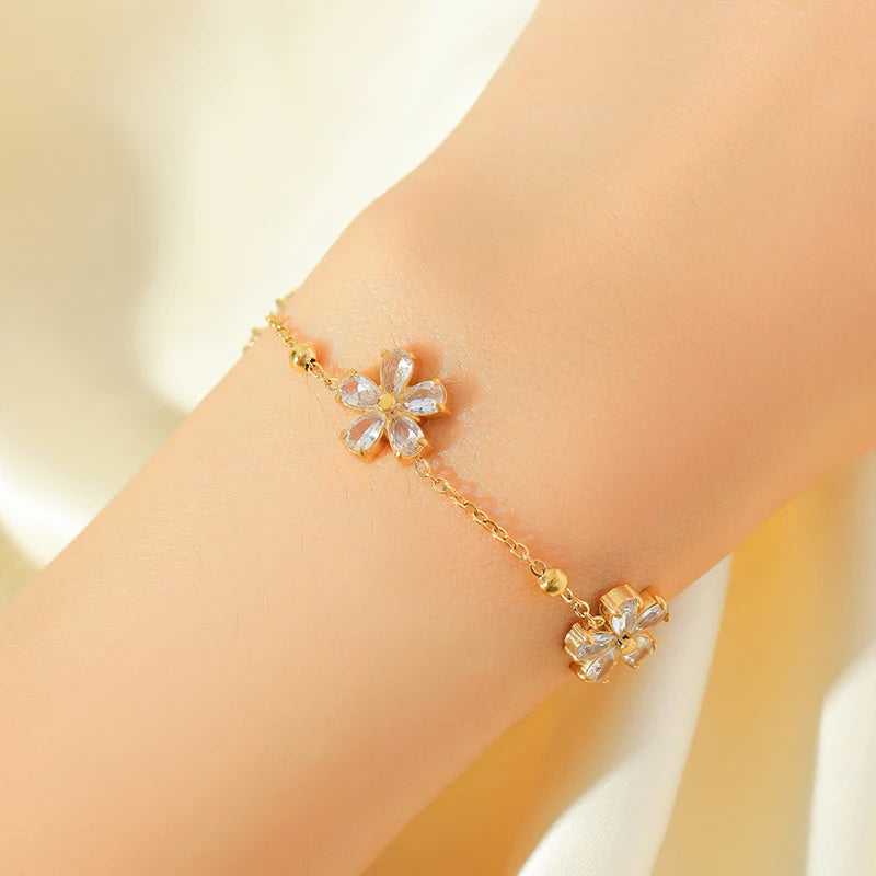 Flower Stainless Steel Vintage Jewelry Set