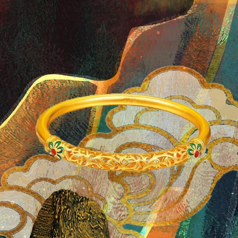24K Gold Plated Dunhuang-Inspired Bangle