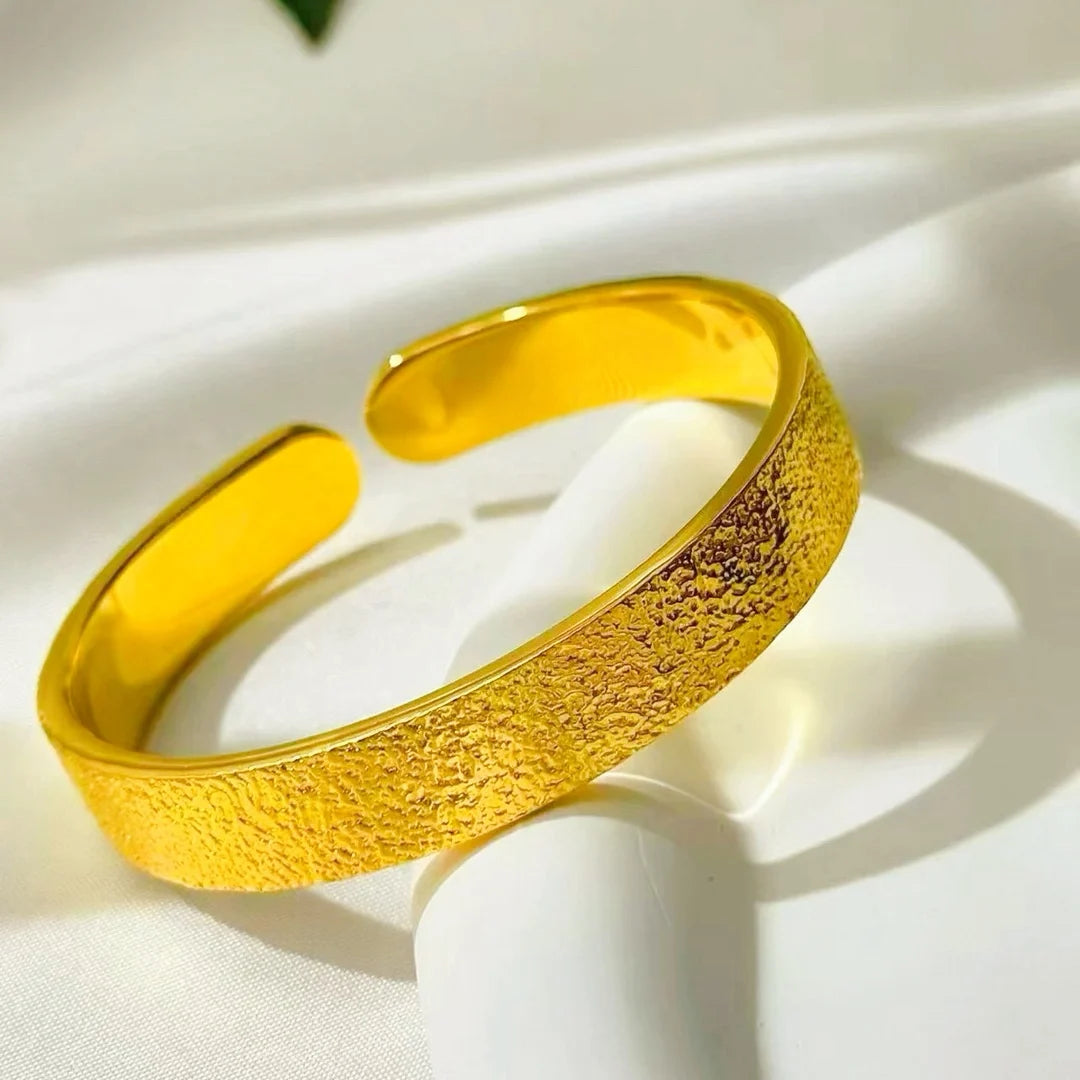 24K High-Purity Gold Vintage Luxury Bangle