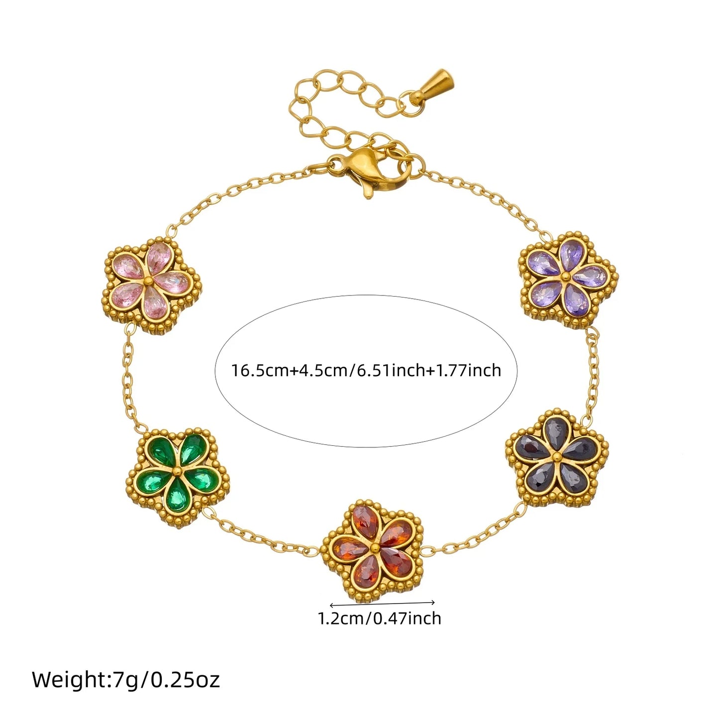 14K Gold Plated Flower Style Stainless Steel