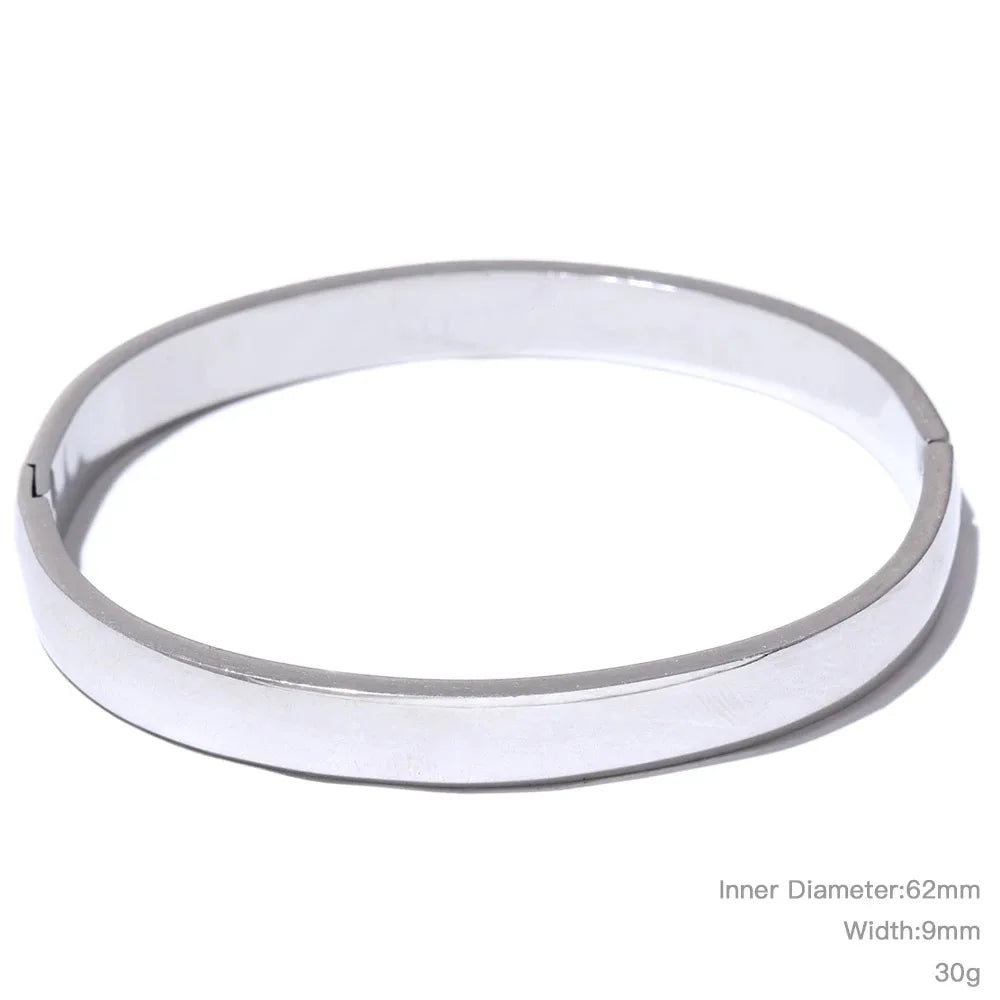 Minimalist Vintage Gold Stainless Steel Bangle Waterproof